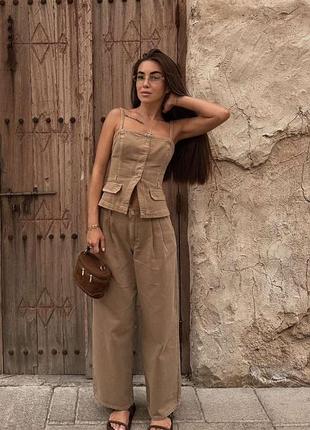 Костюм джинси та топ zara