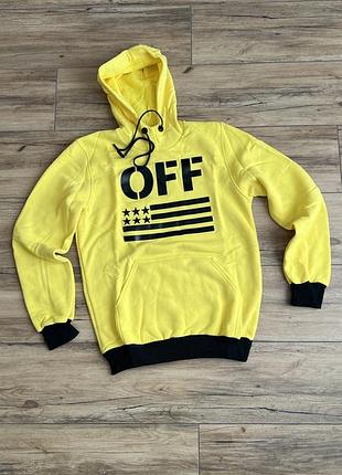 Худі off white жовте l
