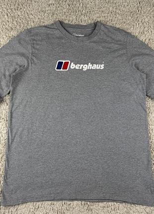 Чоловіча повсякденна сіра кофта berghaus бавовняна футболка з довгим рукавом з логотипом