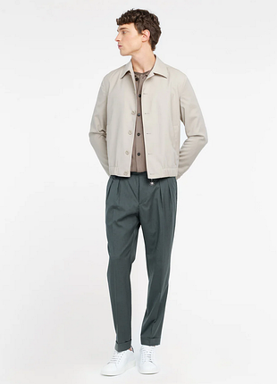 Мужские классические приталенные брюки брюки брюки manuel ritz green stretch cool wool double pleat trousers - 48