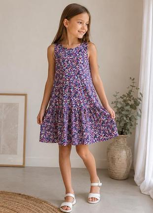 Бавовняна сукня h&m 134/140 8–10 років у квіти літня