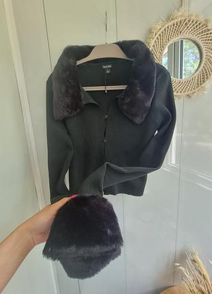 Boohoo крутая кофта с мехом с-м лонгслив джемпер