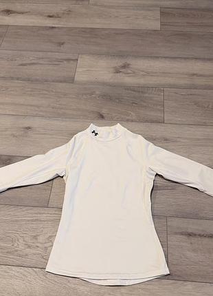 Спортивна термо футболка з подовженою шиєю under armour  cg authentics mockneck-wht