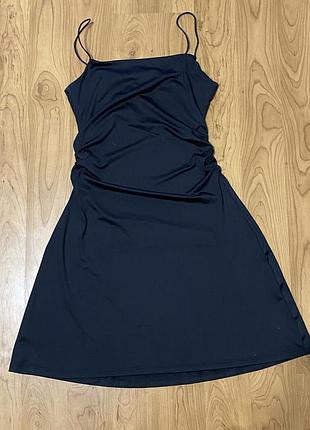 🖤 чорна сукня h&m міді на тонких бретелях, розмір s