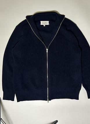 Кофта з воротником maison margiela темно синього кольору, розміри s,m,l,xl