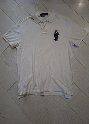 Винтажное поло polo ralph lauren polo bear оригинал l мужская базовая футболка