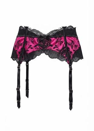 Пояс для чулок ann summers, размер (uk 12-14), фуксия с черным кружевом