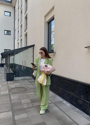 Салатовий костюм з жакетом zara m