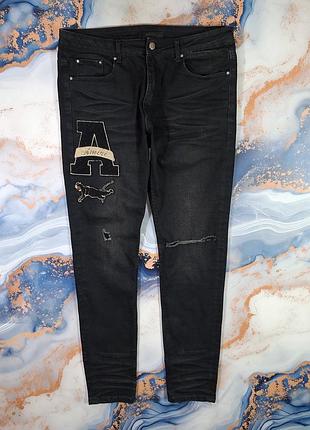 Джинсы amiri varsity patch рваные потертые брюки