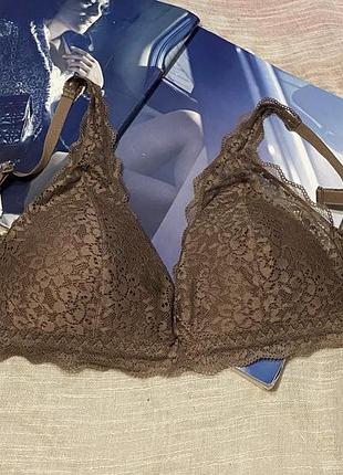 Tezenis крутой бюст с кружевом шоколадного оттенка как новый