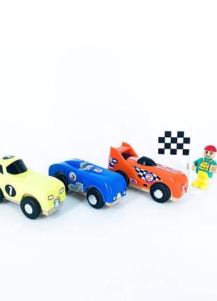 Набор гоночных машинок playtive racing car set для деревянной железной дороги