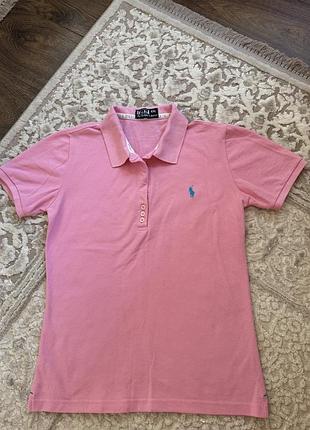 Рожева футболка поло