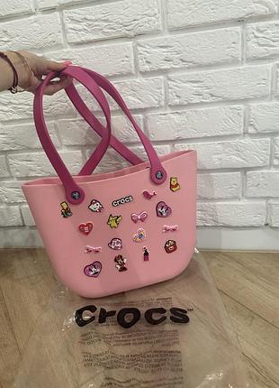 Сумка пляжна crocs рожева