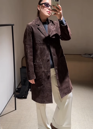 Натуральна замша тренч zara