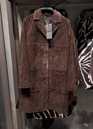 Натуральна замша тренч zara