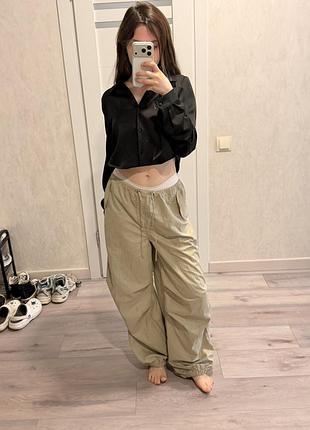 Штани бежеві  h&m вільні baggy
