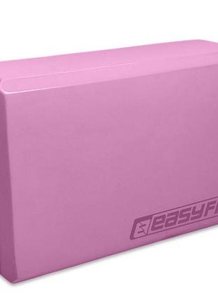 Блок для йоги easyfit ef-1818-p, розовый, eva пена, 23×15×7,6 см, 100 г (1 шт.)