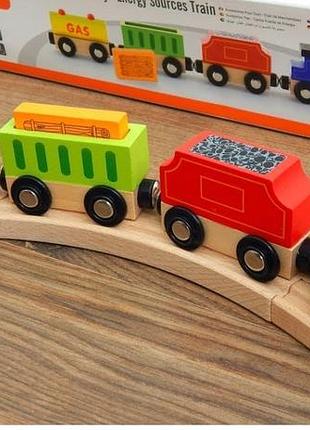 Поезд грузовой viga toys на магнитах