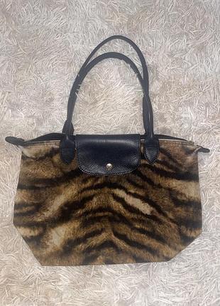 Сумка longchamp le pliage m limited edition tiger print