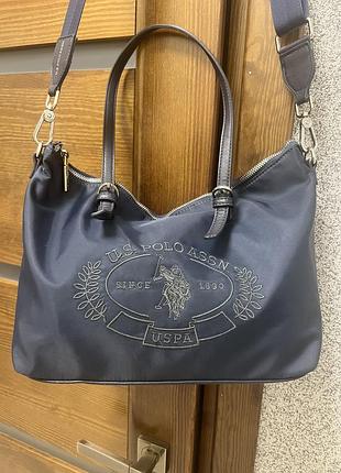 Оригінальна сумка шопер u.s. polo assn синя нейлонова