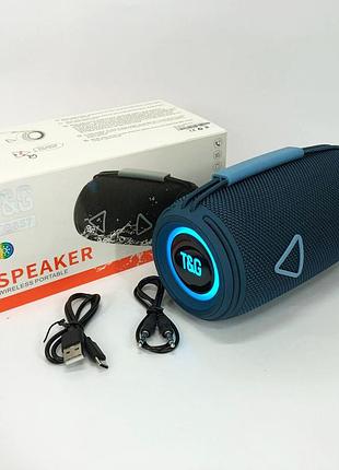 Bluetooth-колонка tg657 с rgb подсветкой 1500 mah, музыкальные колонки для улицы. цвет: синий