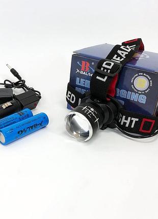 Налобный фонарь x-balog bl-t09b-p90, мощный тактический фонарь на голову, водонепроницаемый