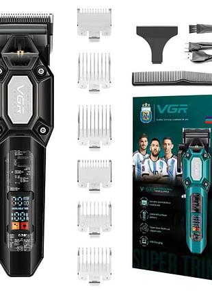 Аккумуляторная машинка для стрижки vgr v-600. цвет: черный