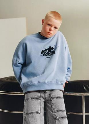 Світшот з текстовим принтом zara розміри 140, 152