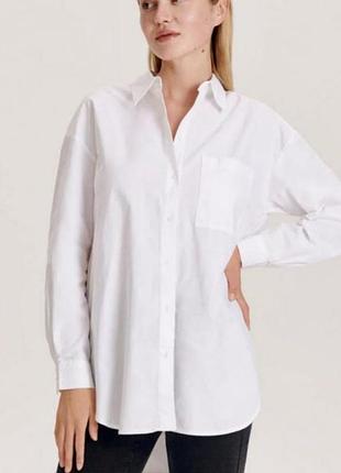 Белая базовая рубашка коттоновая