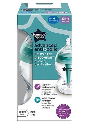Дитяча пляшечка tommee tippee advanced anti colic 260