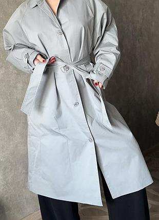 Тренч серый pull &amp; bear 2