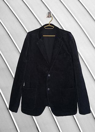 Чоловічий чорний вельветовий піджак uniqlo l 50 оригінал юнікло вельветовий блейзер класичний піджак з вельвету 48 50 52