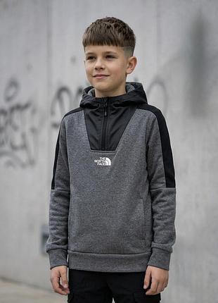 Оригінальне худі the north face teen l сіре з капюшоном 146/152