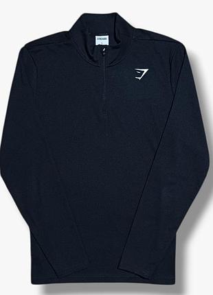 Мужской спортивный лонгслив gymshark arival, черный, размер l