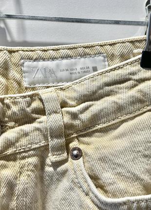 Джинси zara wide leg молочні / екрю, висока посадка, eur 34 (xs) 3