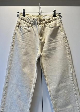 Джинси zara wide leg молочні / екрю, висока посадка, eur 34 (xs)