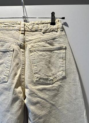 Джинси zara wide leg молочні / екрю, висока посадка, eur 34 (xs) 6