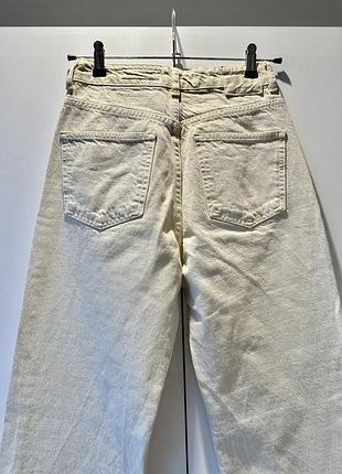 Джинси zara wide leg молочні / екрю, висока посадка, eur 34 (xs) 5
