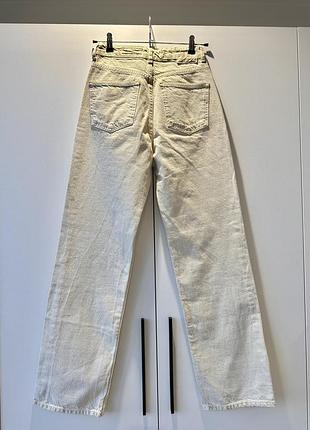 Джинси zara wide leg молочні / екрю, висока посадка, eur 34 (xs) 4