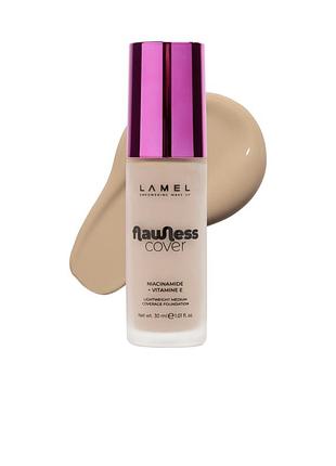 Lamel flawless cover foundation з легкою приємною текстурою та середнім покриття.05 тон вирівнювання тону .щільне покриття .захист від сухості 👍👍👍👍👍👍👍