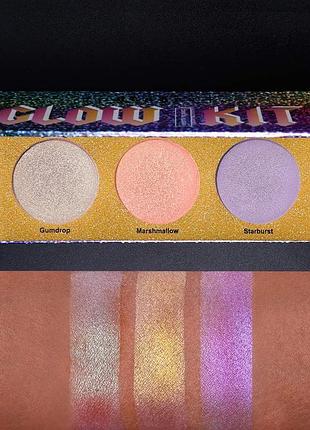 Палетка сияющих хайлайтеров для лица ucanbe glow kit crystal sugar в невероятно красивой упаковке
