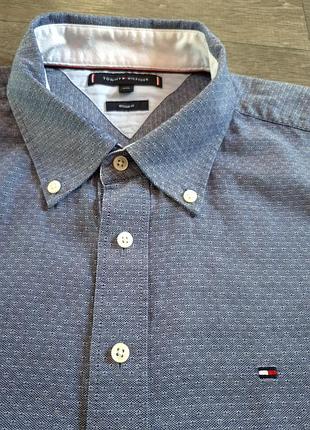 Мужская рубашка tommy hilfiger regular с узором "micro print" размер 2xl