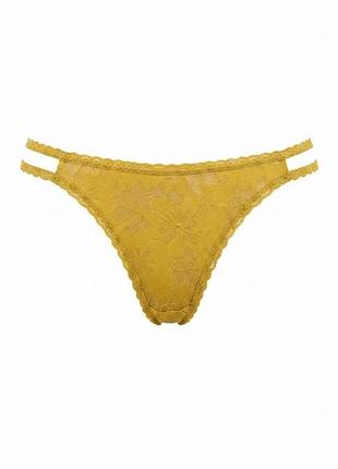 Кружевные трусики стринги victoria's secret pink оливковые, размер s