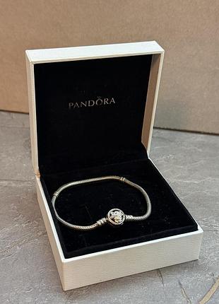 Оригінальний браслет pandora moments flower clasp 20 см | срібло 925 | коробка