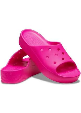 Оригінальні яскраві шльопанці crocs classic platform slide