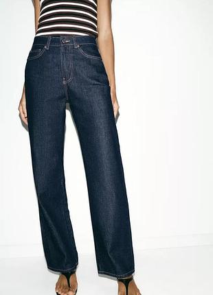Джинси z1975 straight long length з високою посадкою zara