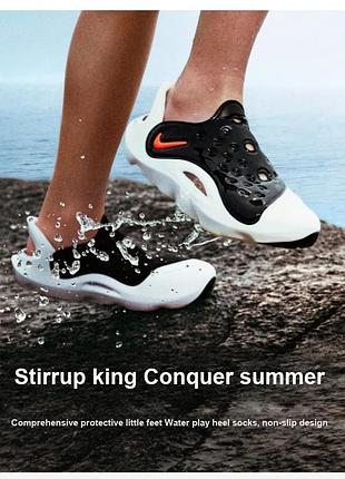 Кроксы детские nike aqua swoosh baby/touch sandals 25 (15-15.5см) white/black