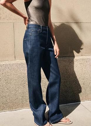 Джинси джинси zw collection straight fit з високою посадкою zara