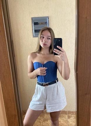 Корсет джинсовий