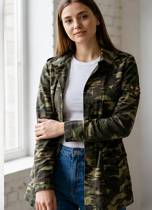 Vero moda сорочка жакет мілітарі камуфляж хакі оригінал xs s 34